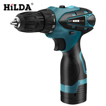 Load image into Gallery viewer, HILDA Electric Drill Cordless Screwdriver Lithium Battery  Mini Drill Cordless Screwdriver Power Tools Cordless Drill