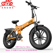 Load image into Gallery viewer, Electric bike 20*4.0inch Aluminum Foldable electric Bicycle 48V10A 500W 40KM/H 6Speed Powerful Fat Tire bike Mountain snow ebike