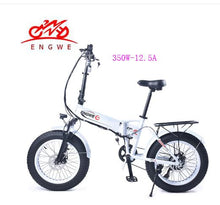 Load image into Gallery viewer, Electric bike 20*4.0inch Aluminum Foldable electric Bicycle 48V10A 500W 40KM/H 6Speed Powerful Fat Tire bike Mountain snow ebike