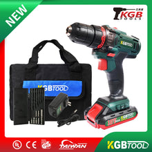 Load image into Gallery viewer, KGB 18V Li-Ion Hammer Drill Kit Electric Dill Cordless impact Drill Wireless screwdriver drill bit holder for wood working