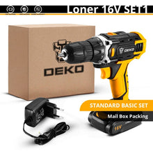 Load image into Gallery viewer, DEKO New Series 12V 16V 20V Cordless Drill Electric Screwdriver Mini Wireless Power Driver DC Lithium-Ion Battery 3/8-Inch