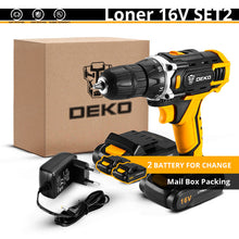 Load image into Gallery viewer, DEKO New Series 12V 16V 20V Cordless Drill Electric Screwdriver Mini Wireless Power Driver DC Lithium-Ion Battery 3/8-Inch