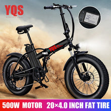 Load image into Gallery viewer, YQS New 500W snowebike mountain electric bike 20 inch 4.0 fat tire  beach electric bicycle