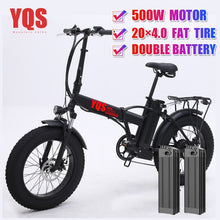 Load image into Gallery viewer, YQS New 500W snowebike mountain electric bike 20 inch 4.0 fat tire  beach electric bicycle
