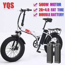 Load image into Gallery viewer, YQS New 500W snowebike mountain electric bike 20 inch 4.0 fat tire  beach electric bicycle