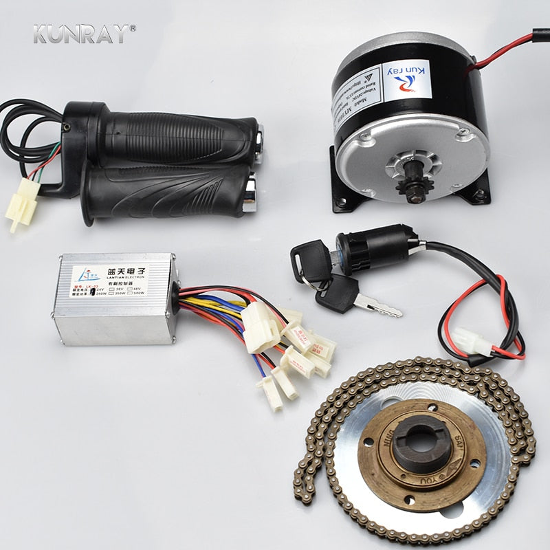 24V DC 250W Electric Scooter Motor Conversion Kit MY1016 250W Brushed Motor Set For Electric Bike Emoto Skatebord Bicycle Kit