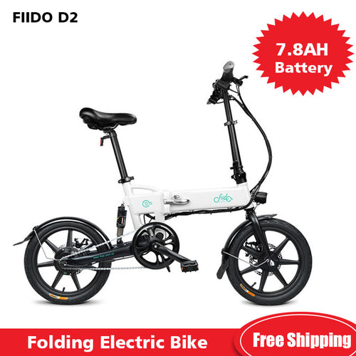 FIIDO D2 Smart  7.8AH Battery Folding Electric Bicycle Bike Moped Double Disc Brakes LED Front Light Electric Bicycle