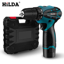 Load image into Gallery viewer, HILDA Electric Drill Cordless Screwdriver Lithium Battery  Mini Drill Cordless Screwdriver Power Tools Cordless Drill