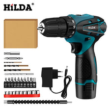 Load image into Gallery viewer, HILDA Electric Drill Cordless Screwdriver Lithium Battery  Mini Drill Cordless Screwdriver Power Tools Cordless Drill