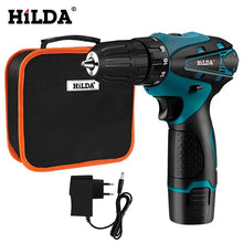 Load image into Gallery viewer, HILDA Electric Drill Cordless Screwdriver Lithium Battery  Mini Drill Cordless Screwdriver Power Tools Cordless Drill